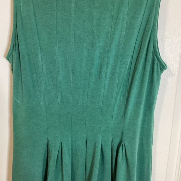 Alya Women's Green Sleeveless Dress With Cotton Lace Trim Midi Party Preppy - Picture 6 of 9